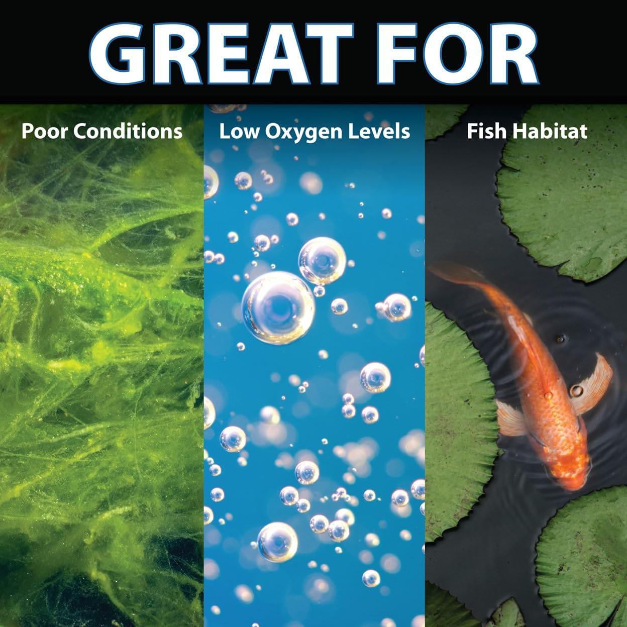 CrystalClear PondAir 2 Complete Aeration Kit - Outdoor Pond Oxygenation System with Compressor Pump, Tubing & 2 Air Stones for Koi Fish Ponds, Water Gardens & Aquatic Plants | Improves Water Quality & Fish Health