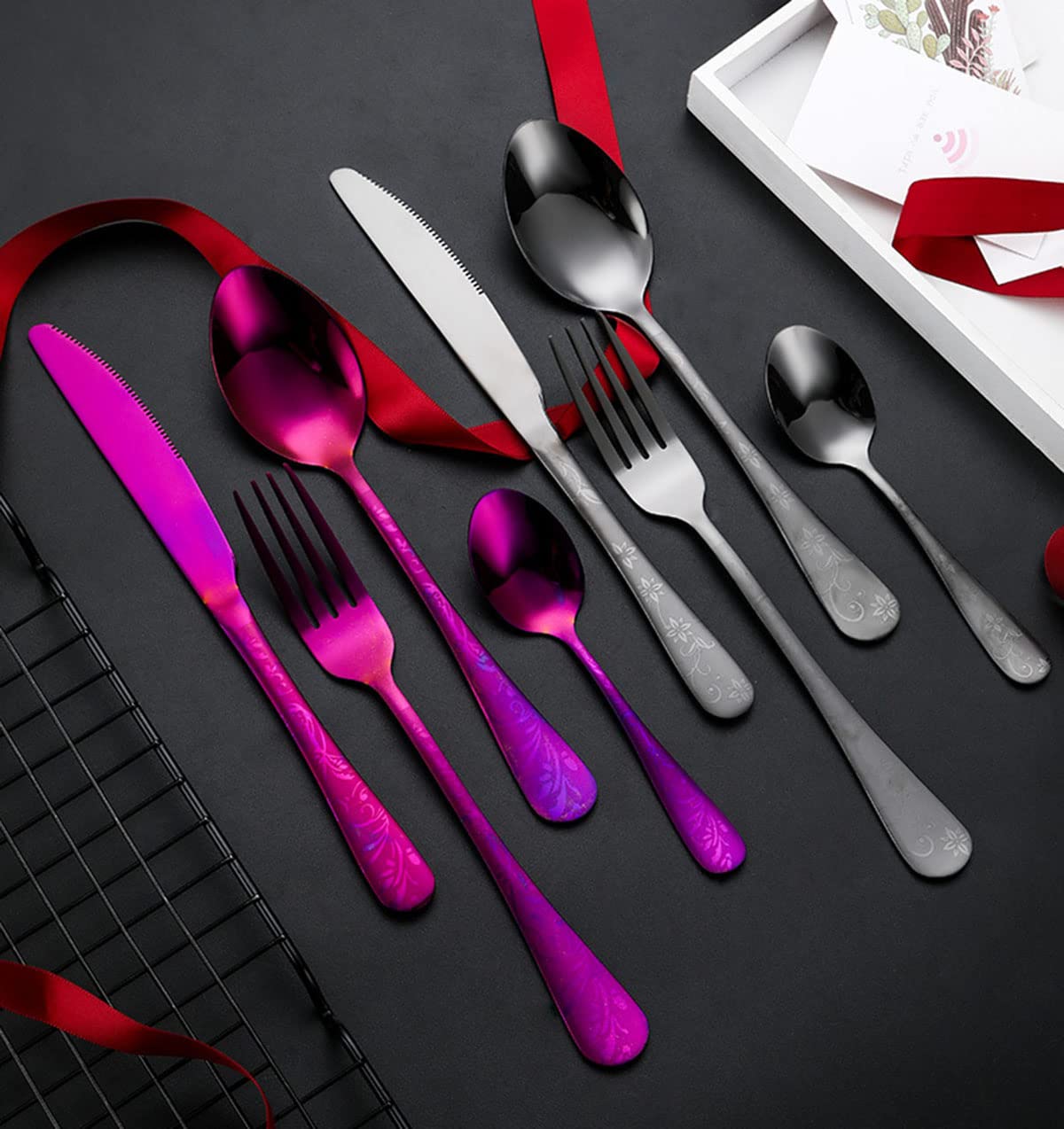 IKXO 40-Piece Stainless Steel Flatware Set for 10 - Mirror Polished Silverware Cutlery Set for Kitchen, Party, Restaurant - Elegant Dining Utensils for Everyday Use, Dinner Parties & Formal Occasions