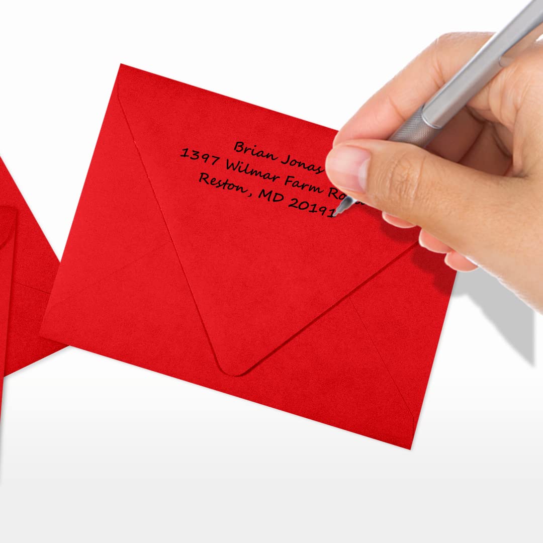 Premium A2 Contour Flap Envelopes 4 3/8 x 5 3/4 Inches - Ruby Red (Pack of 500) for Wedding Invitations, Greeting Cards & Business Correspondence