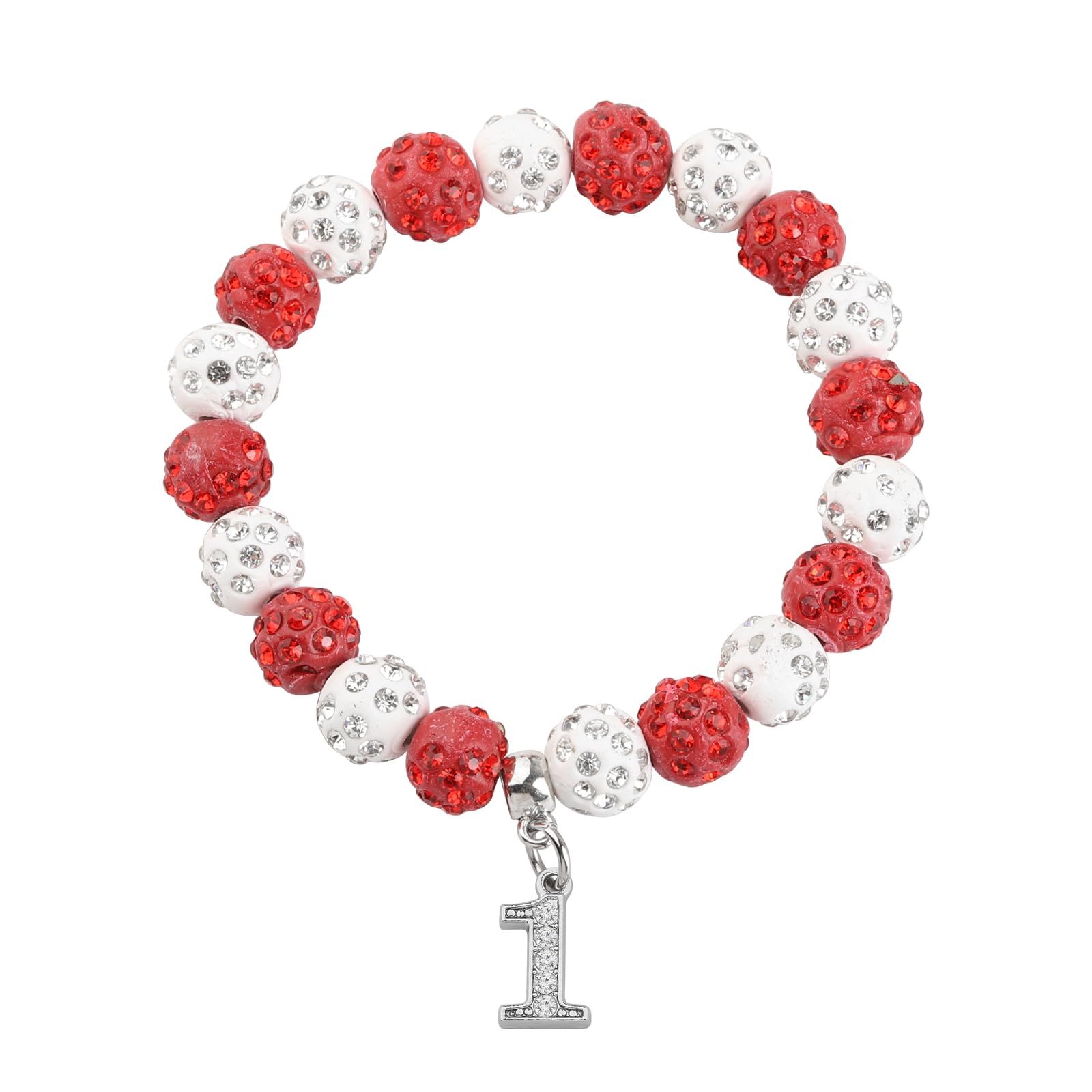 Stylish Red Beaded Sorority Bracelet with Rhinestone Numbers - Perfect Graduation Gift for Women & College Sisters | Great for Sorority Events, Graduation Parties & Everyday Wear
