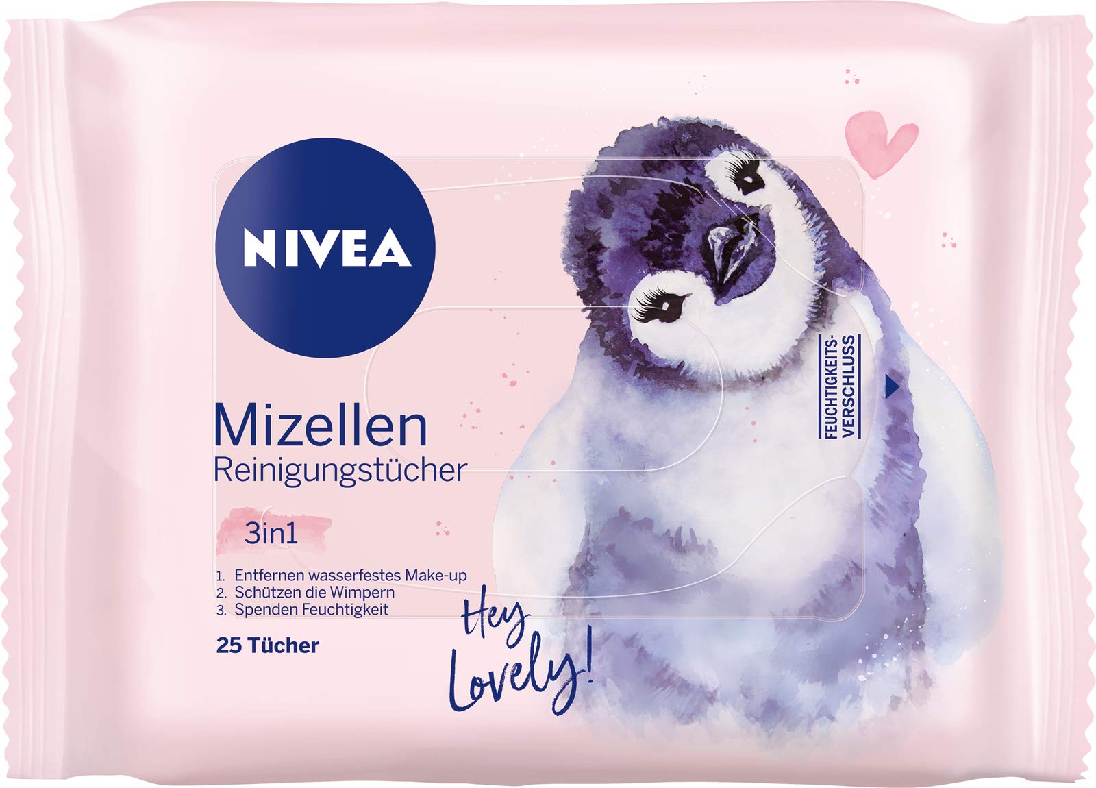 Nivea 3-in-1 Micellar Cleansing Wipes (25 Count) - Gentle Makeup Remover Wipes with Moisturizing & Protective Formula | Perfect for Travel, Gym & Daily Skincare Routine