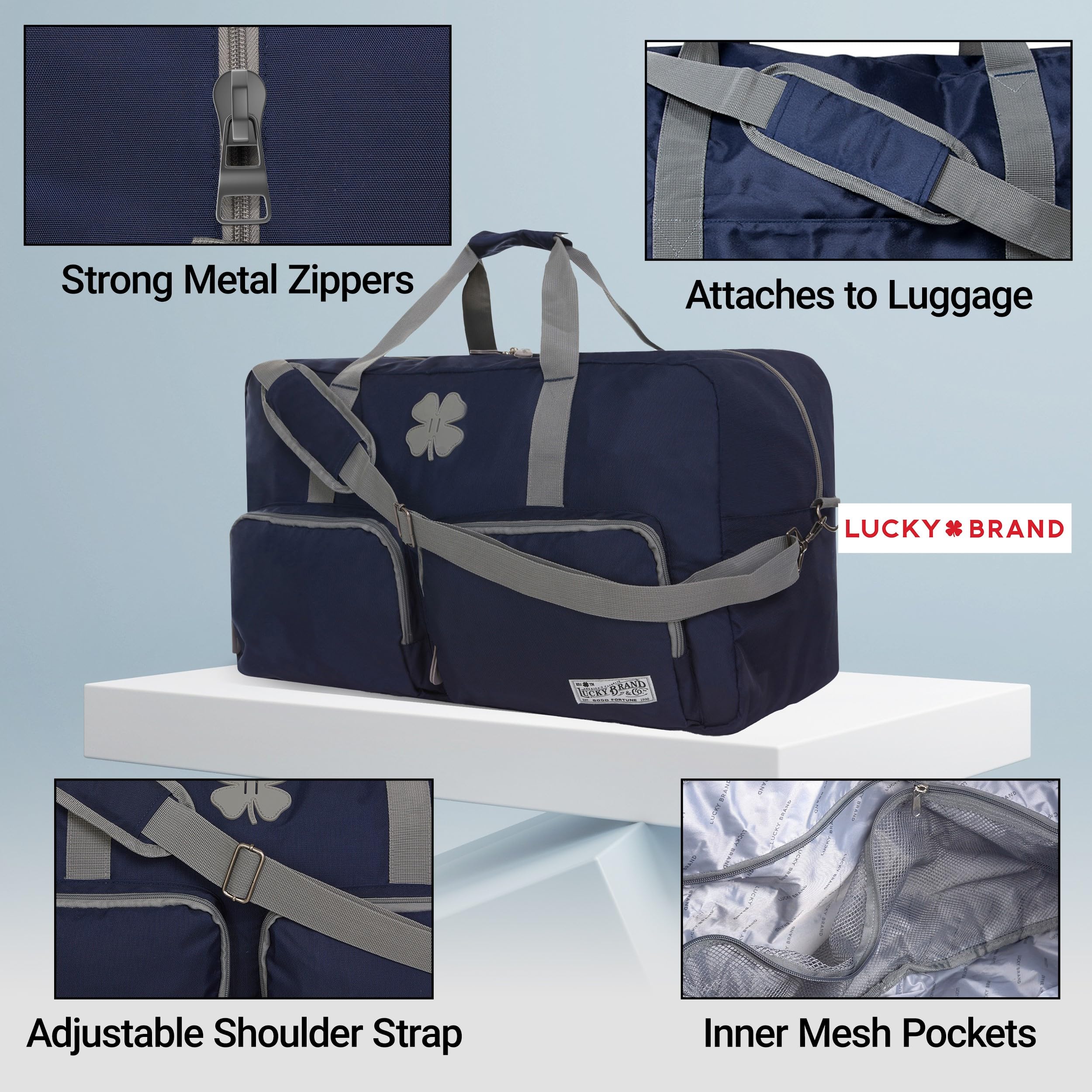 **40L Lucky Travel Duffel Bag - Foldable Gym & Weekender Bag for Men & Women with Adjustable Shoulder Strap - Perfect for Workouts, Travel & Overnight Trips**