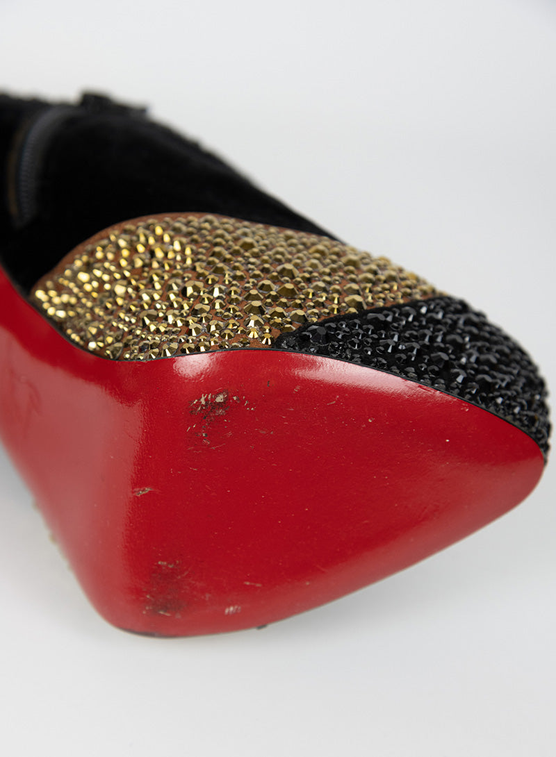 Christian Louboutin Black Décolléte Shoes with Swarovski Crystals - Size 36 | Luxury Women's Heels for Evening Parties & Special Occasions