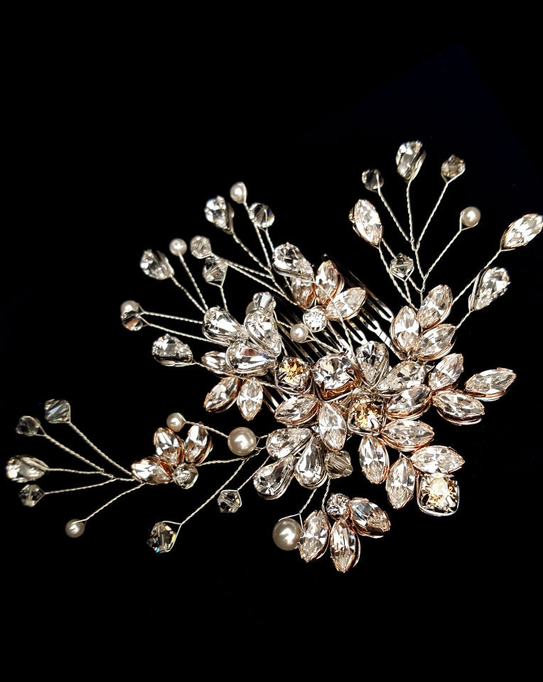 Elegant Crystal Vine Bridal Hair Comb - Best Seller Wedding Headpiece by Claire B by Kezani | Perfect for Brides, Prom, and Formal Events