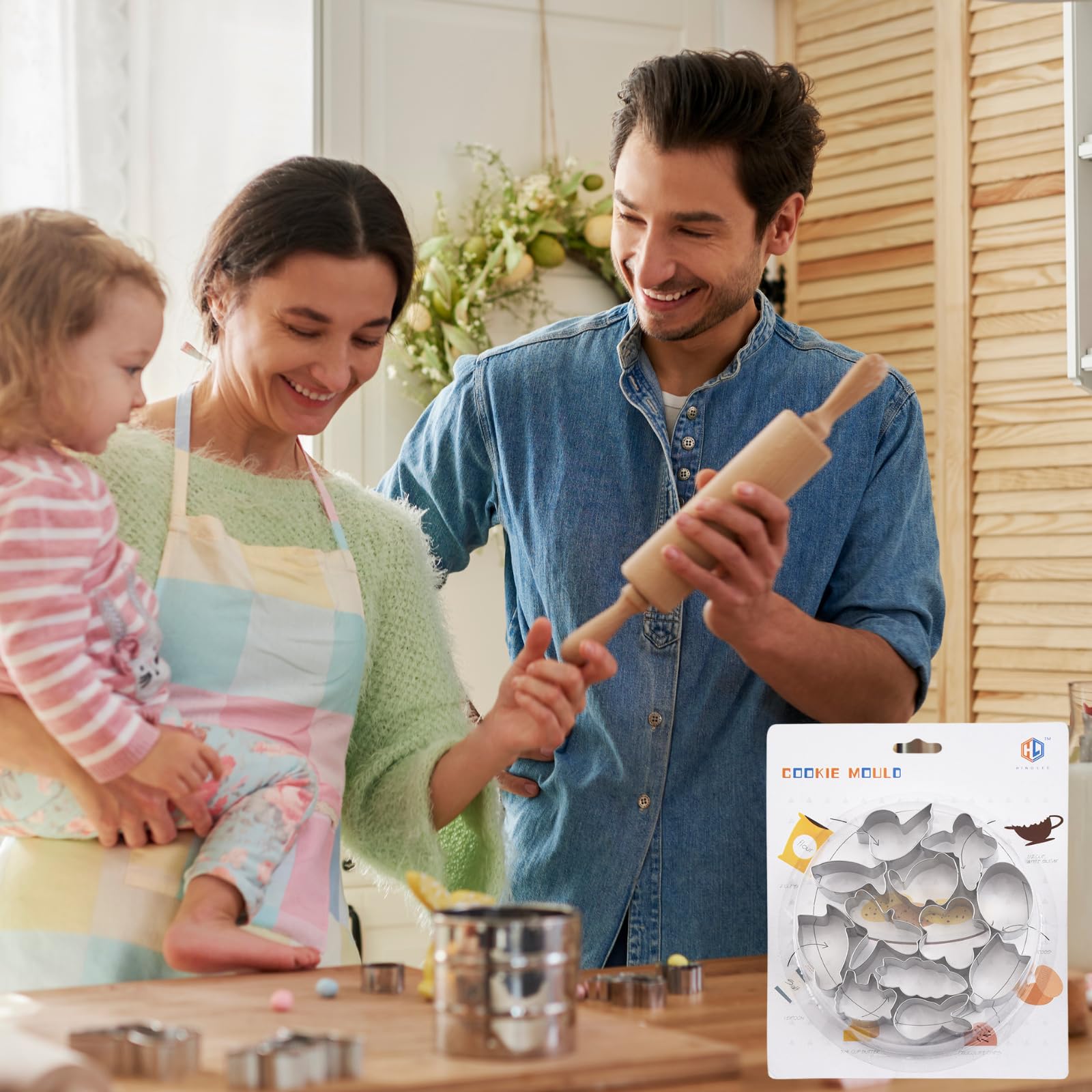 12PCS Mini Easter Cookie Cutters Set - Stainless Steel Easter Egg, Bunny, Chick, Butterfly, Flower Shapes for Baking, DIY Decorations - Perfect for Easter Party, Holiday Baking & Home Kitchen Decor