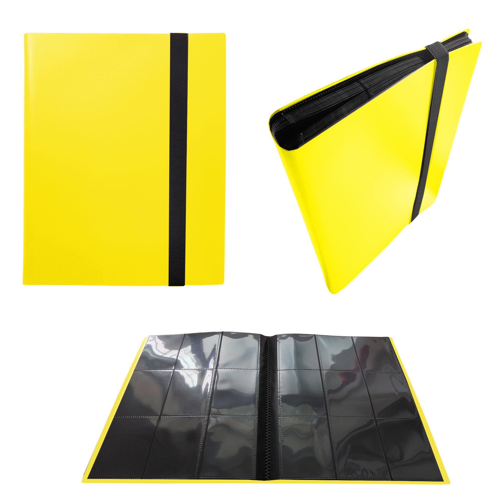 Premium 9-Pocket Trading Card Binder - Pokemon Card Protector with 30 Pages (Holds 540 Cards) - Durable Card Collection Album with Sleeves - Perfect for Collectors, Tournaments & Storage (Yellow)