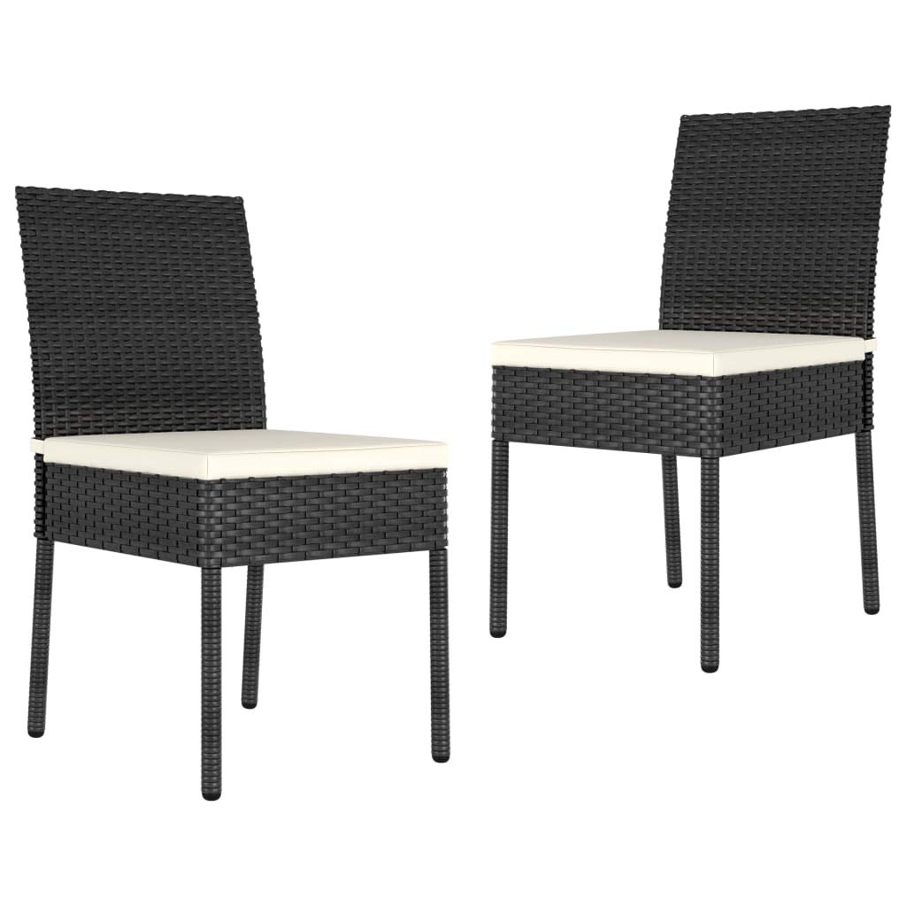 **2-Pack Black Poly Rattan Garden Chairs - Weather-Resistant Outdoor Patio Dining Chairs for Lawn, Backyard & Garden Clearance Sale - Perfect for BBQs, Poolside Relaxation & Outdoor Entertaining**
