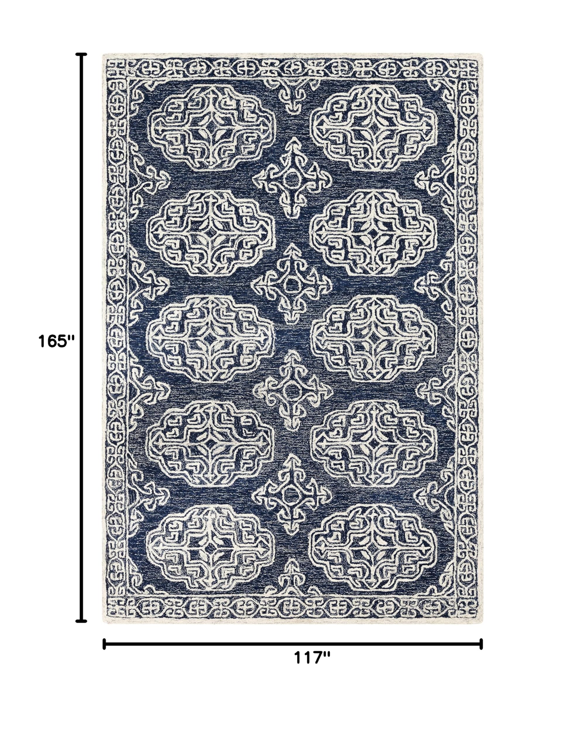 Premium Hauteloom Glenoma Wool Area Rug - Traditional Beige & Gray - 9'9