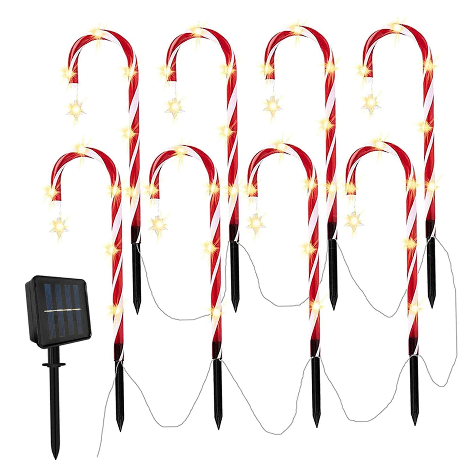 Outdoor Solar Crutch String Lights - Waterproof LED Fairy Lights for Patio, Garden, Backyard & Deck Decor - Warm White Solar Powered Hanging Lights for Wedding, Party & Landscape Lighting