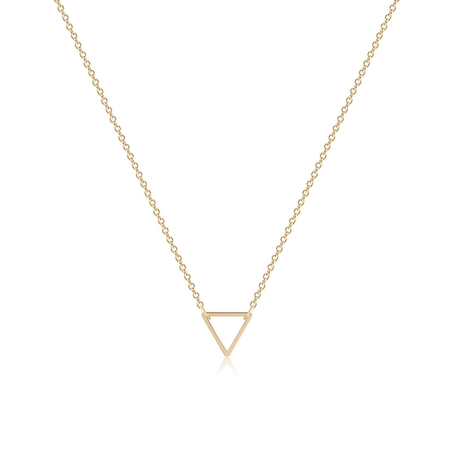 Trendy Gold Triangle Chain Necklace for Women & Girls - Elegant Layering Jewelry for Casual Wear, Date Night & Special Occasions