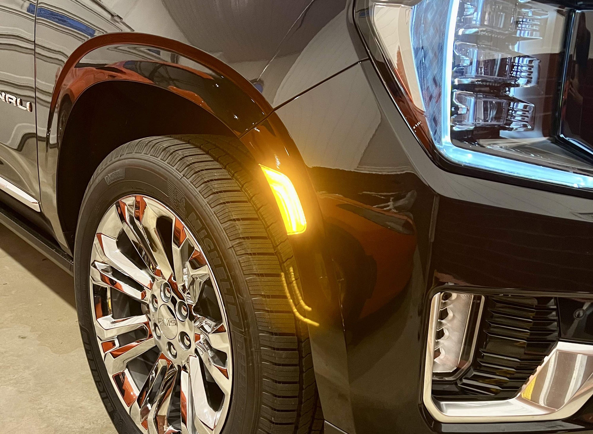 Amber LED Side Marker Lights for 2021-2024 Chevy Suburban, GMC Yukon, Cadillac Escalade - Clear Lens with Double Stripe Design - Enhanced Visibility & Style for Night Driving & Off-Road Adventures