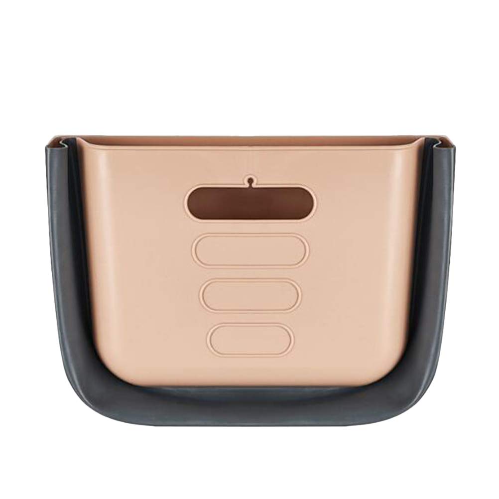 DOITOOL Foldable Wall Mounted Trash Can - Hanging Kitchen Garbage Bin with Lid, Space Saving Household Rubbish Container for Small Spaces (Coffee Color) - Perfect for Apartments, RVs, and Under Sink Storage