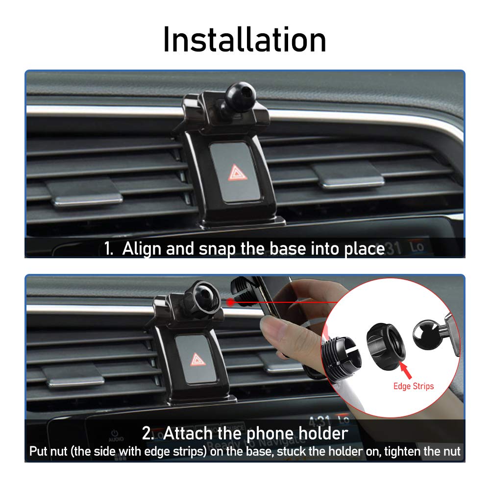 KUNGKIC Universal Air Vent Phone Mount for Honda Civic 10th Gen (2016-2020) - Adjustable Car Phone Holder Compatible with iPhone & Android 4-6.2 Inches - Secure Hands-Free Driving (Red) | Perfect for Commuting, Road Trips & GPS Navigation