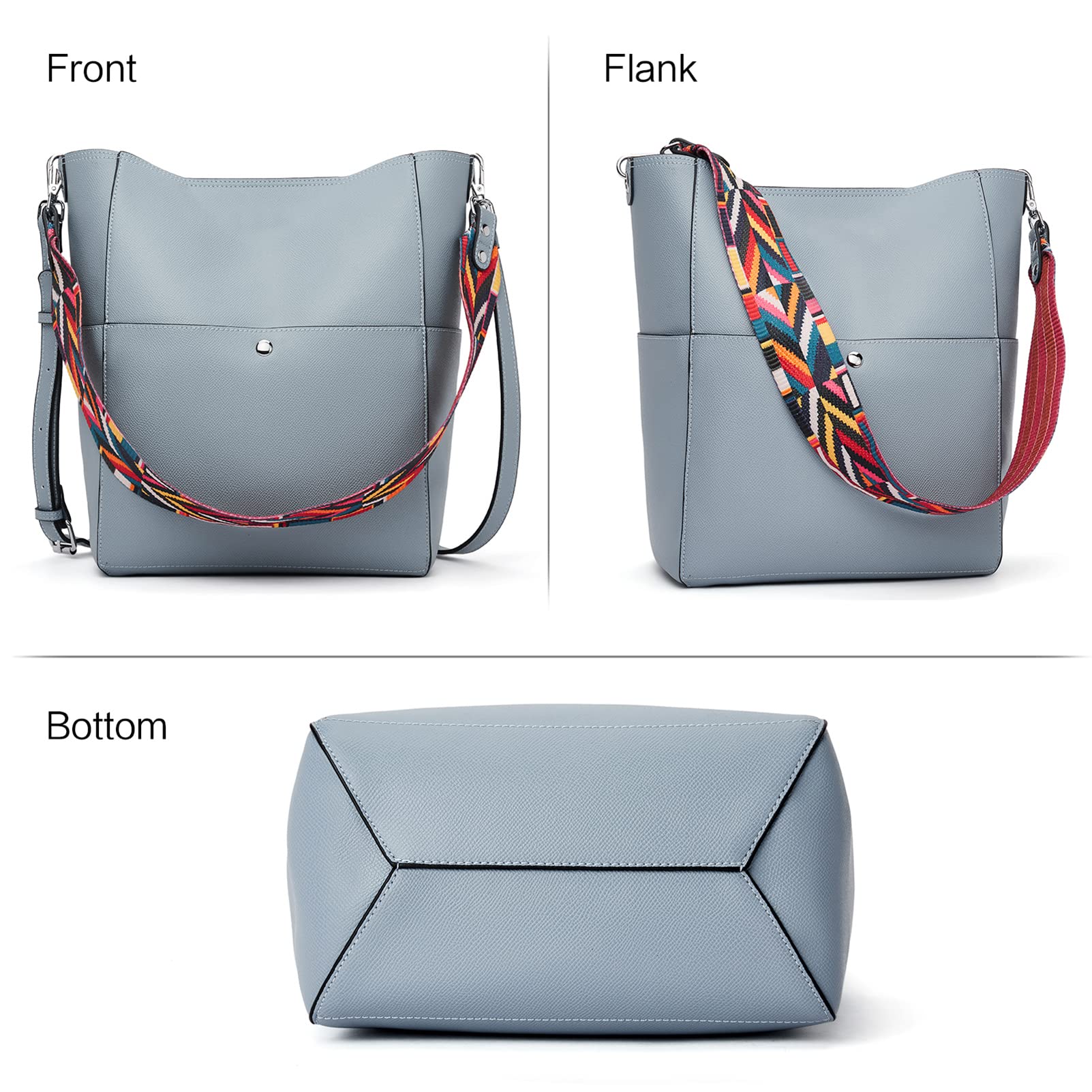 BROMEN Leather Hobo Handbag for Women - Stylish Crossbody Purse for Daily Use