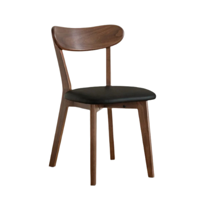 Solid Black Walnut Wood Dining Chairs with Soft Back - Elegant & Comfortable Seating for Home, Restaurant, and Office Use