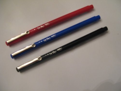 Le Pens 3-Pack Fine Point Pens - Black, Red, Blue - Perfect for Office, School & Note Taking