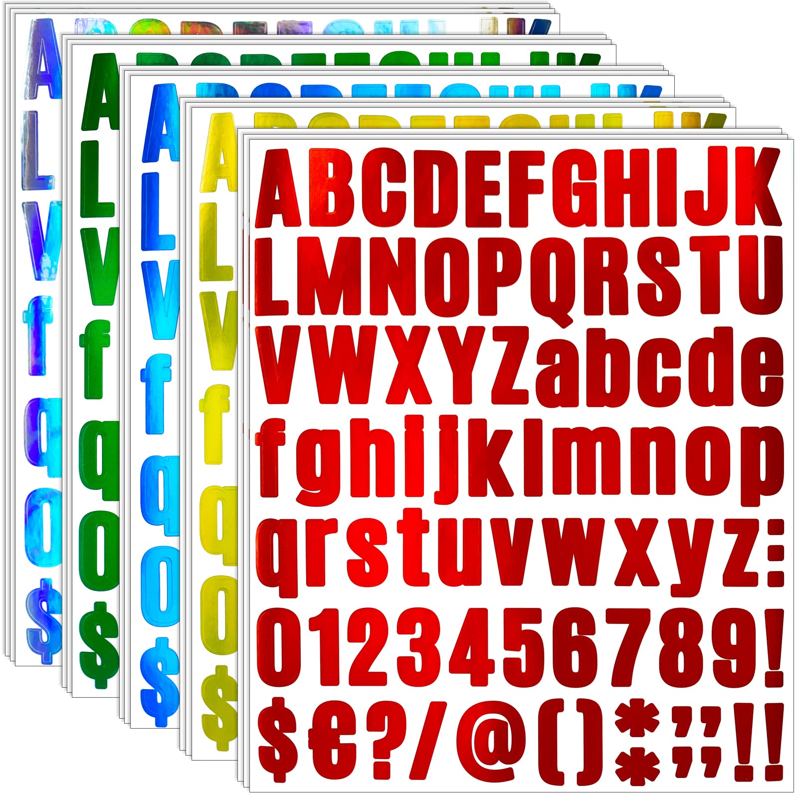 1215PCS Alphabet Letter Stickers - Self Adhesive Vinyl Letters & Numbers for Graduation Caps, DIY Crafts, Scrapbooking - Shiny Sparkle Laser Cut Decals for Home, School, Office Decor (15 Sheets)
