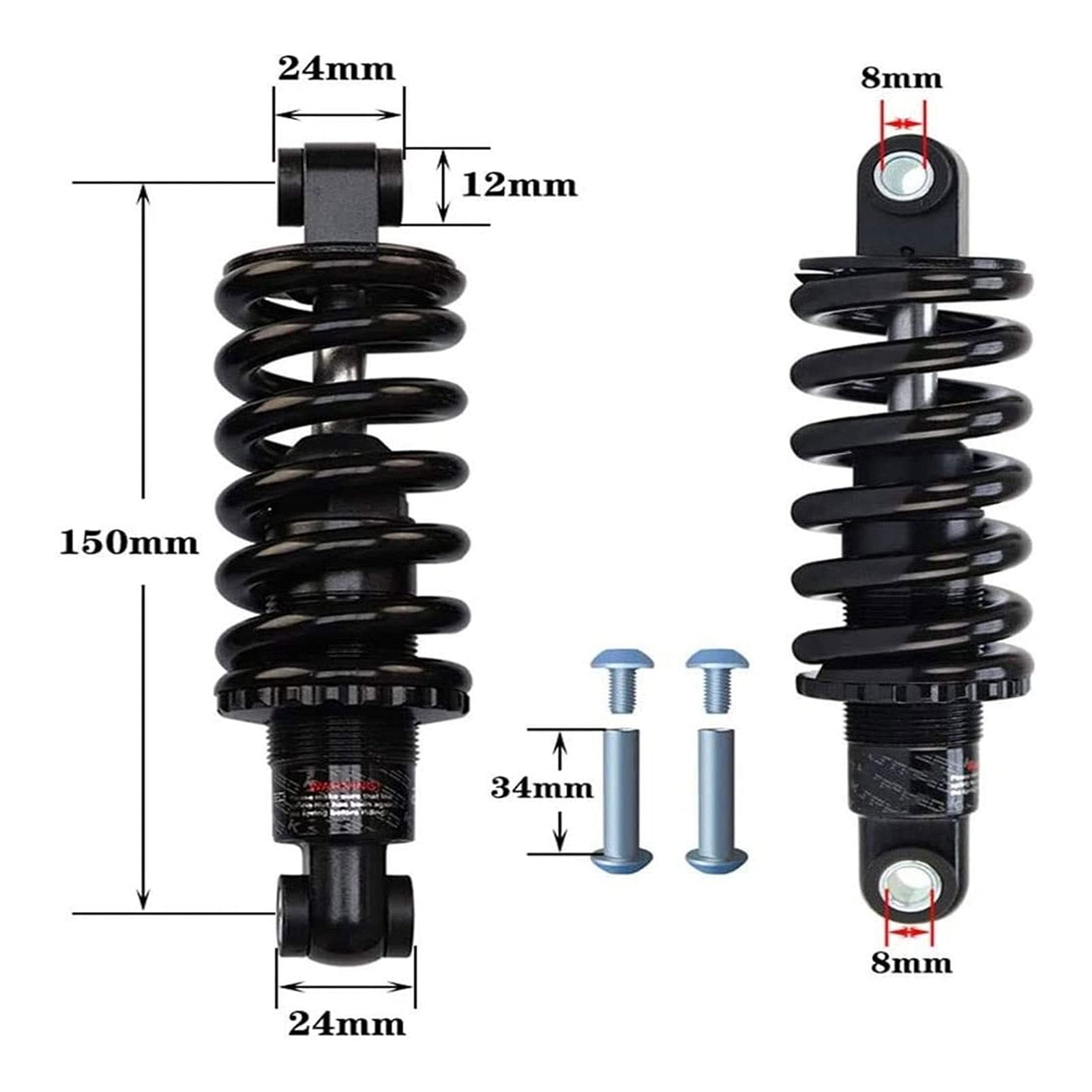 Premium 150mm Mountain Bike Rear Shock Absorber - Adjustable Air Spring Suspension for Downhill & Trail Bikes (750Lbs Capacity) | Durable MTB Suspension for Rough Terrains & Off-Road Adventures