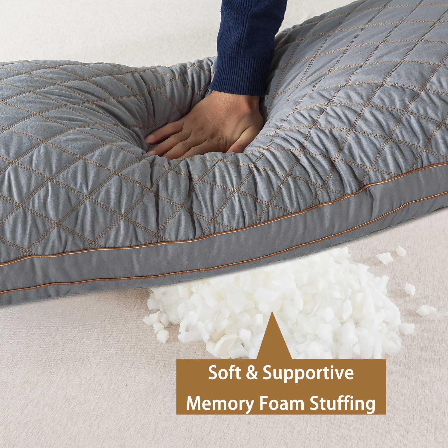 Memory Foam Body Pillow for Adults - Extra Long Full Body Pillow for Side Sleepers & Pregnancy Support, Dark Grey - Perfect for Bed, Couch & Travel Comfort