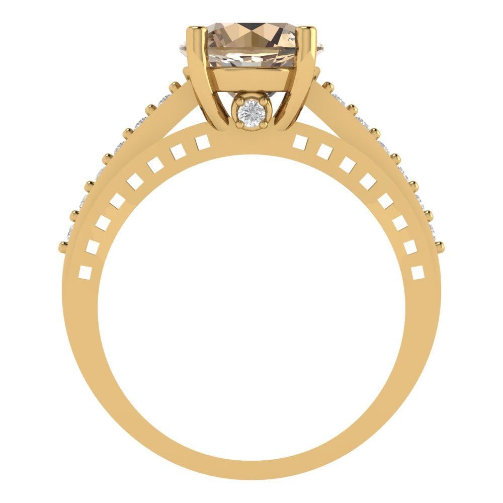 2.21ct Yellow Moissanite Engagement Ring - 14k Gold for Bridal & Anniversary