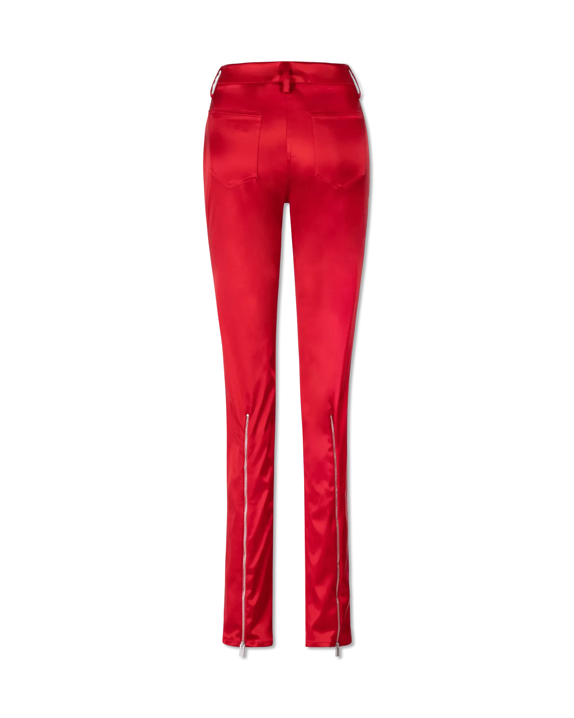 Deville Women's High Waist Satin Cigarette Pants - Slim Fit Formal Trousers for Office, Party & Evening Wear