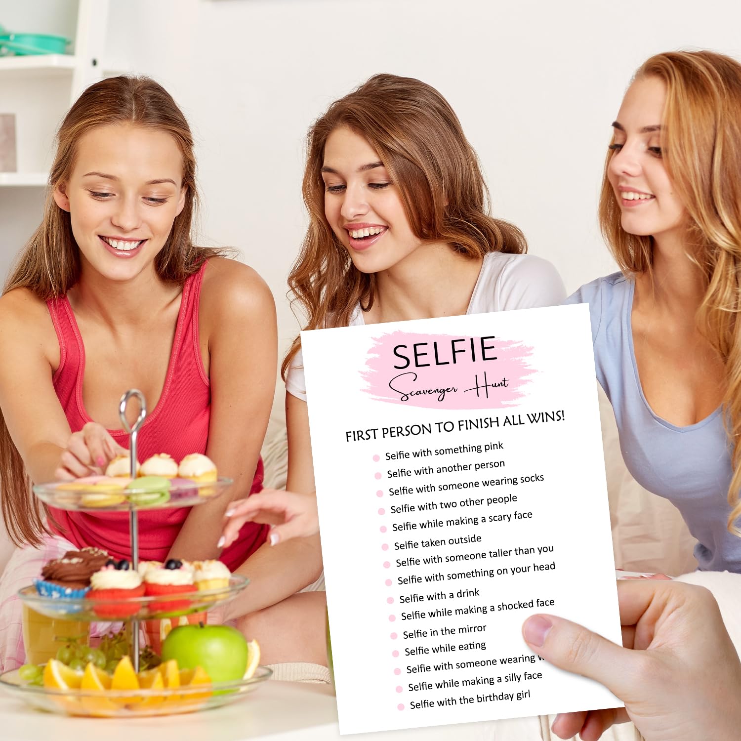 Selfie Scavenger Hunt Game Cards - Set of 20 Fun Birthday Party Activities for Girls, Kids Party Favors & Decorations - Perfect for Birthday Celebrations, Sleepovers & Family Game Nights