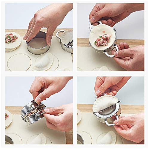 Stainless Steel Dumpling Maker Set - Professional Dumpling Molds & Wrapper Press for Homemade Dumplings, Potstickers, Gyoza - Perfect for Asian Cooking, Family Meals & Party Food Prep
