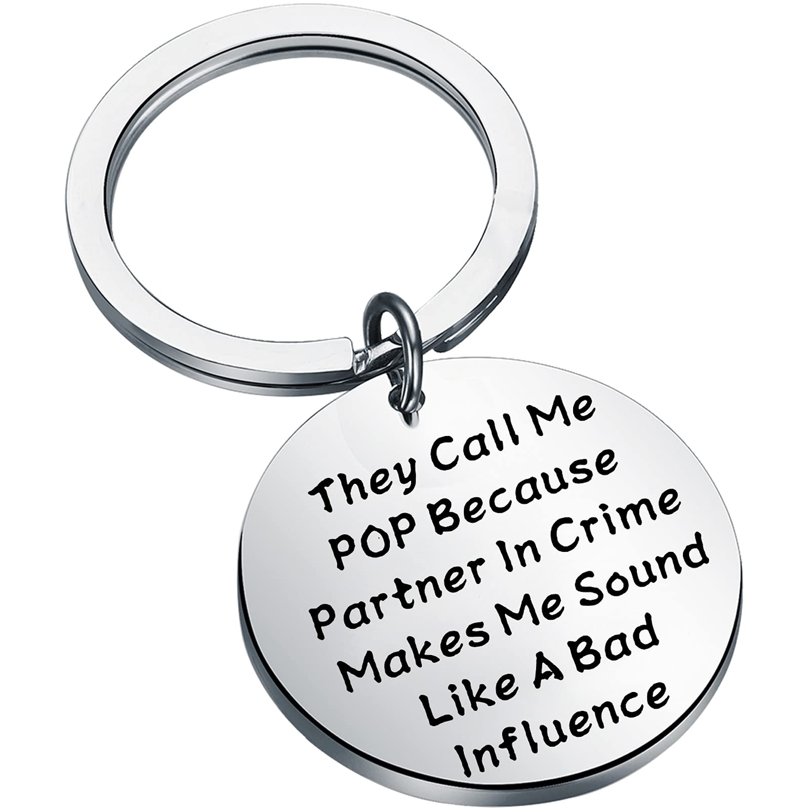 BEKECH Grandpa Pop Jewelry - 'They Call Me Pop' Funny Novelty Necklace for Men | Perfect Father's Day Gift, Birthday Present & Casual Wear Accessory