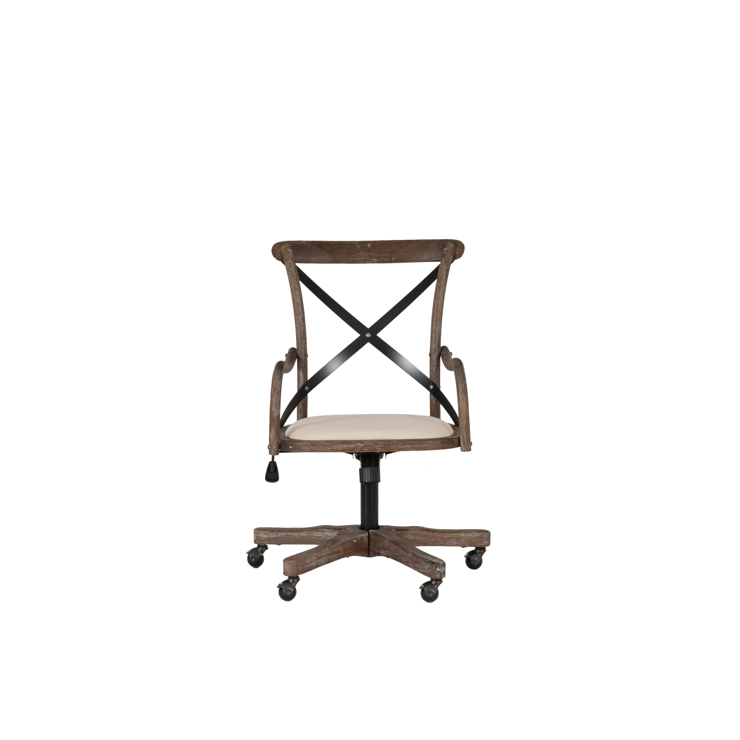 Linon Mavis Grey Fabric Office Chair - Ergonomic Desk Chair for Home & Café - Comfortable Seating for Work, Study, and Dining Areas