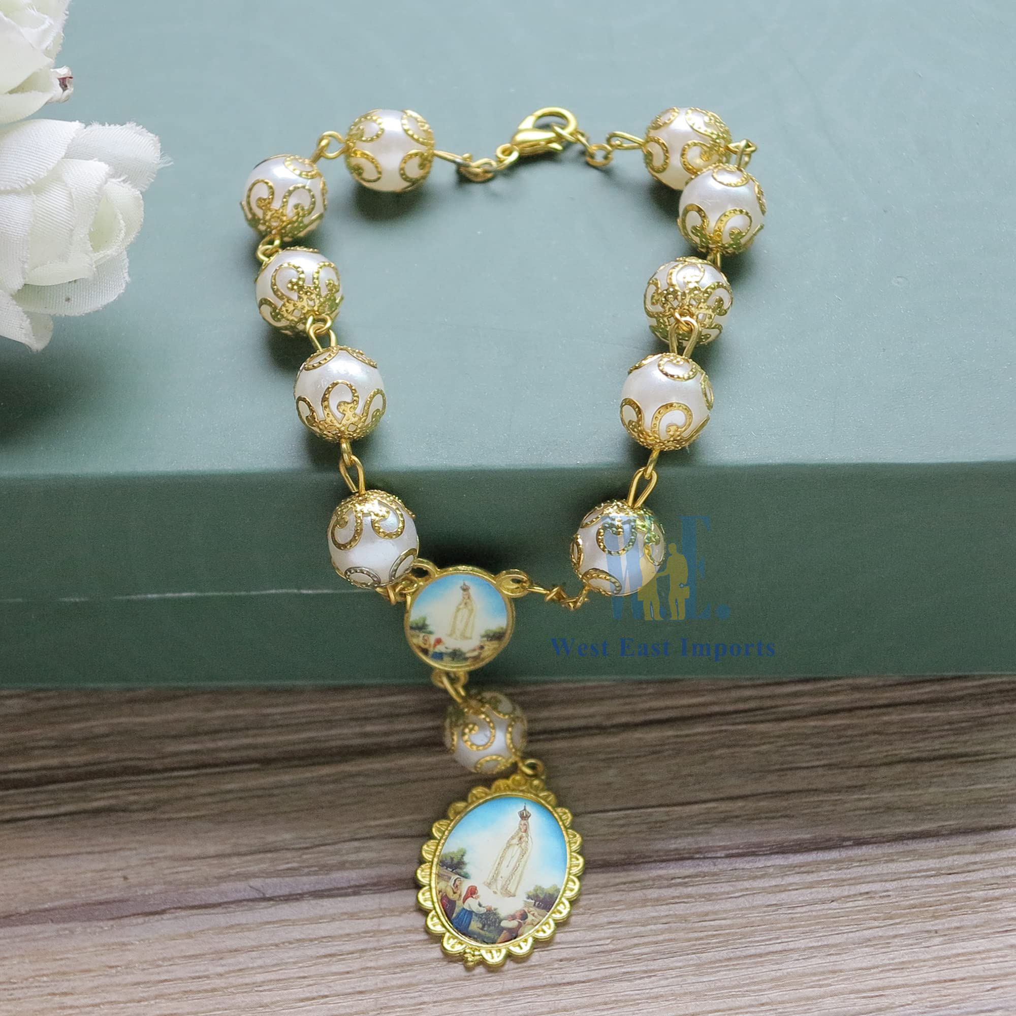 Our Lady of Fatima Decade Rosary - 12 Pack Catholic Prayer Beads for Car Mirror & Religious Events - Perfect for Car Protection & Church Favors
