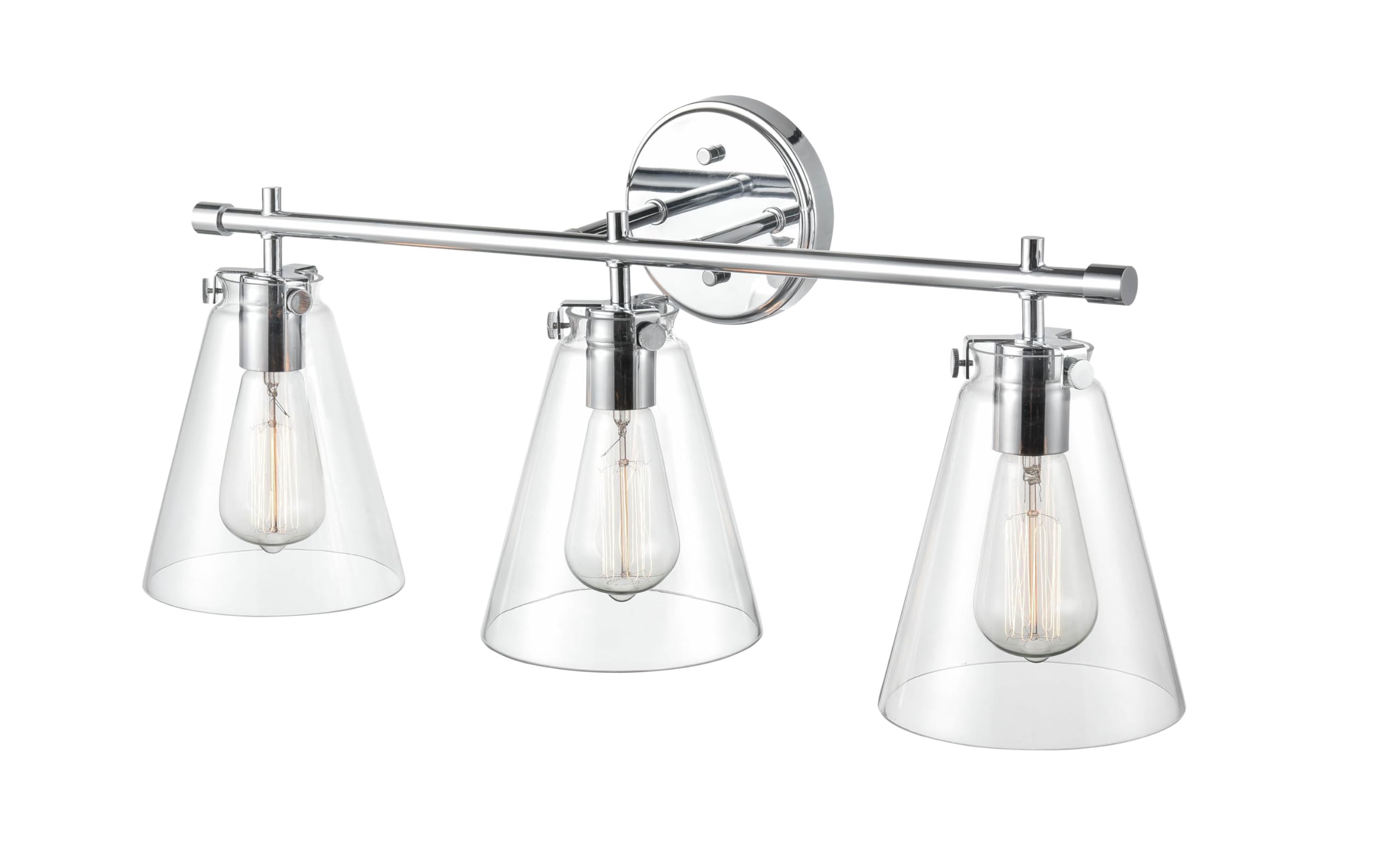 ML Lighting 3-Light Bathroom Vanity Light Fixture - 11 Inch Height & 27 Inch Width - Chrome Finish for Modern Bathroom Decor & Makeup Area Lighting