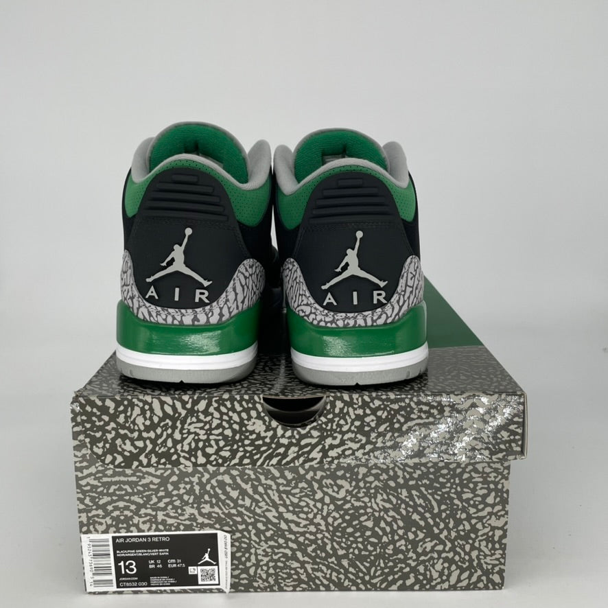 AIR JORDAN 3 Retro Pine Green Men's Basketball Shoes Size 13 - CT8532-030 | Authentic Sneakers for Casual Wear & Street Style