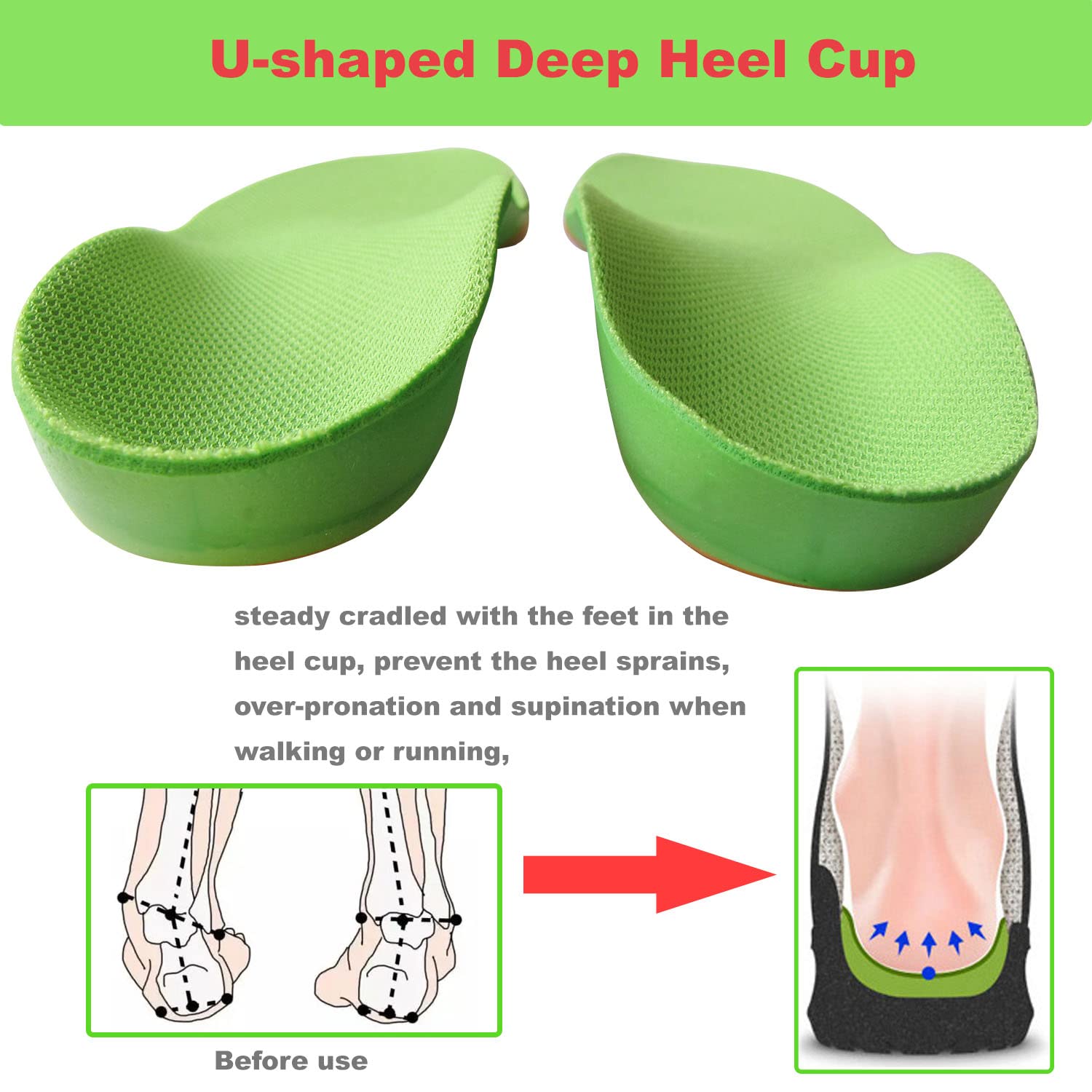 **Orthotic Shoe Insoles for Kids – Arch Support Inserts for Flat Feet, PU Cushion Sole Replacement – Ideal for Active Boys, Sports & School Comfort**