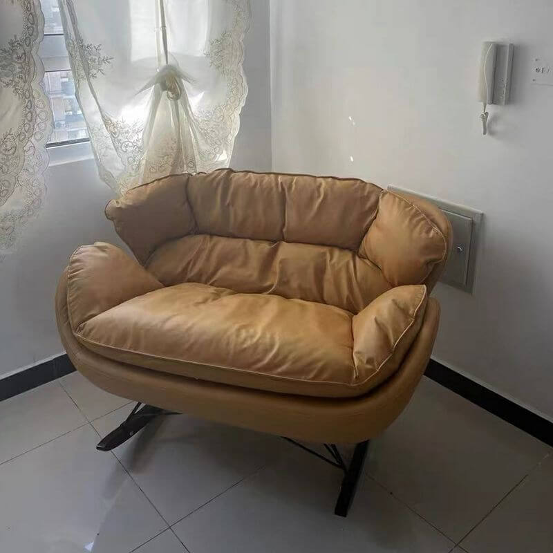Modern Indoor Rocking Chair with Black Upholstery - Non-Scratch Recessed Arm Design - Perfect for Living Room, Nursery & Relaxation