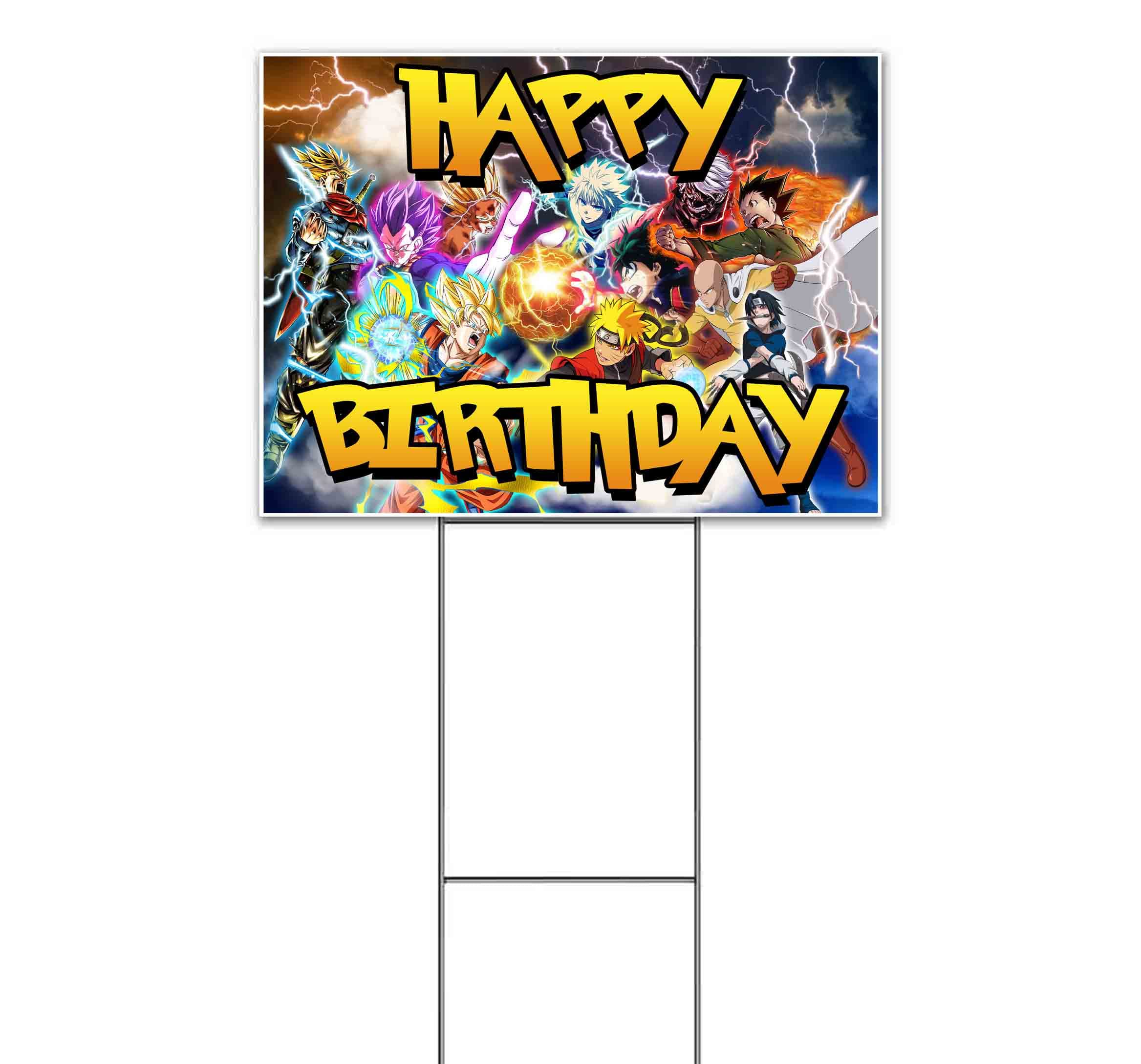 Anime Character Happy Birthday Yard Sign (18