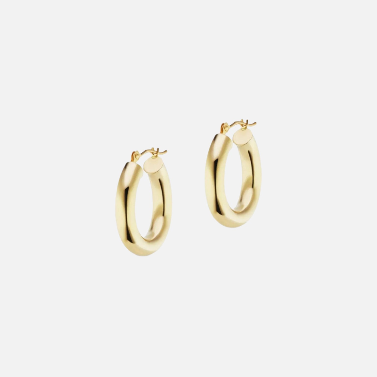 14K Gold Small Hollow Hoop Earrings for Women - Lightweight Dainty Everyday Studs for Work, Date Night & Casual Outfits