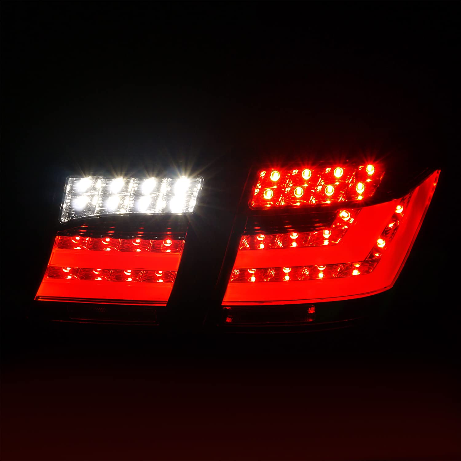 Spec-D Tuning LED Bar Smoke Tail Lights for 2007-2009 Lexus LS460 - Left & Right Pair Assembly - Enhanced Style & Visibility for Night Driving & Custom Car Upgrades