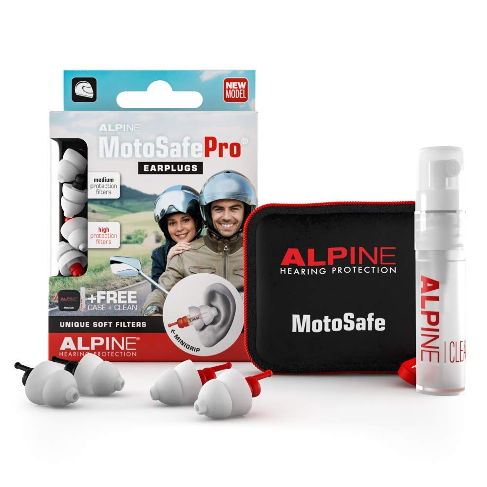 Alpine MotoSafe Pro Motorcycle Ear Plugs - 20dB Noise Reduction for Riding Comfort & Safety