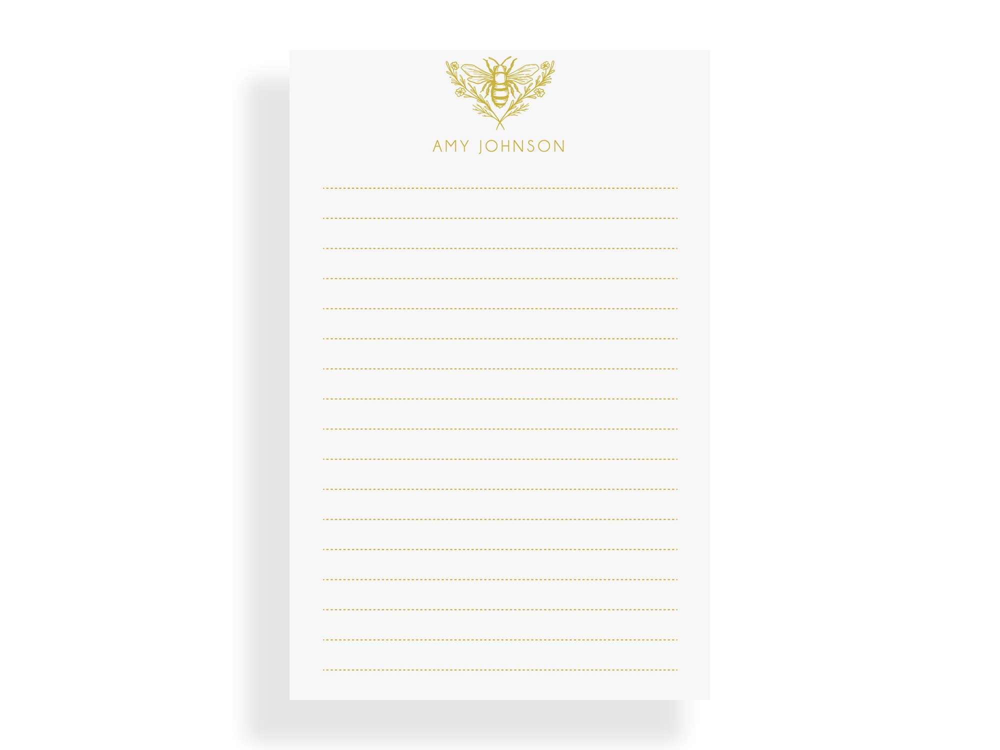 Personalized Bee-Themed Notepads for Women - Lined & Unlined Writing Paper in 3 Sizes (Small, Medium, Large) - Perfect for Journaling, Letter Writing & Office Notes