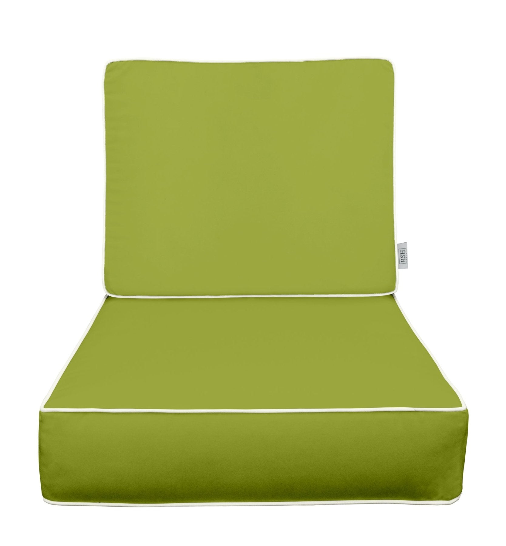 Premium White Corded Deep Seating Foam Back Chair Cushion Set - Sunbrella® Outdoor Furniture Cushions | Water-Resistant & UV-Protected for Patio, Poolside & Garden Lounge Chairs