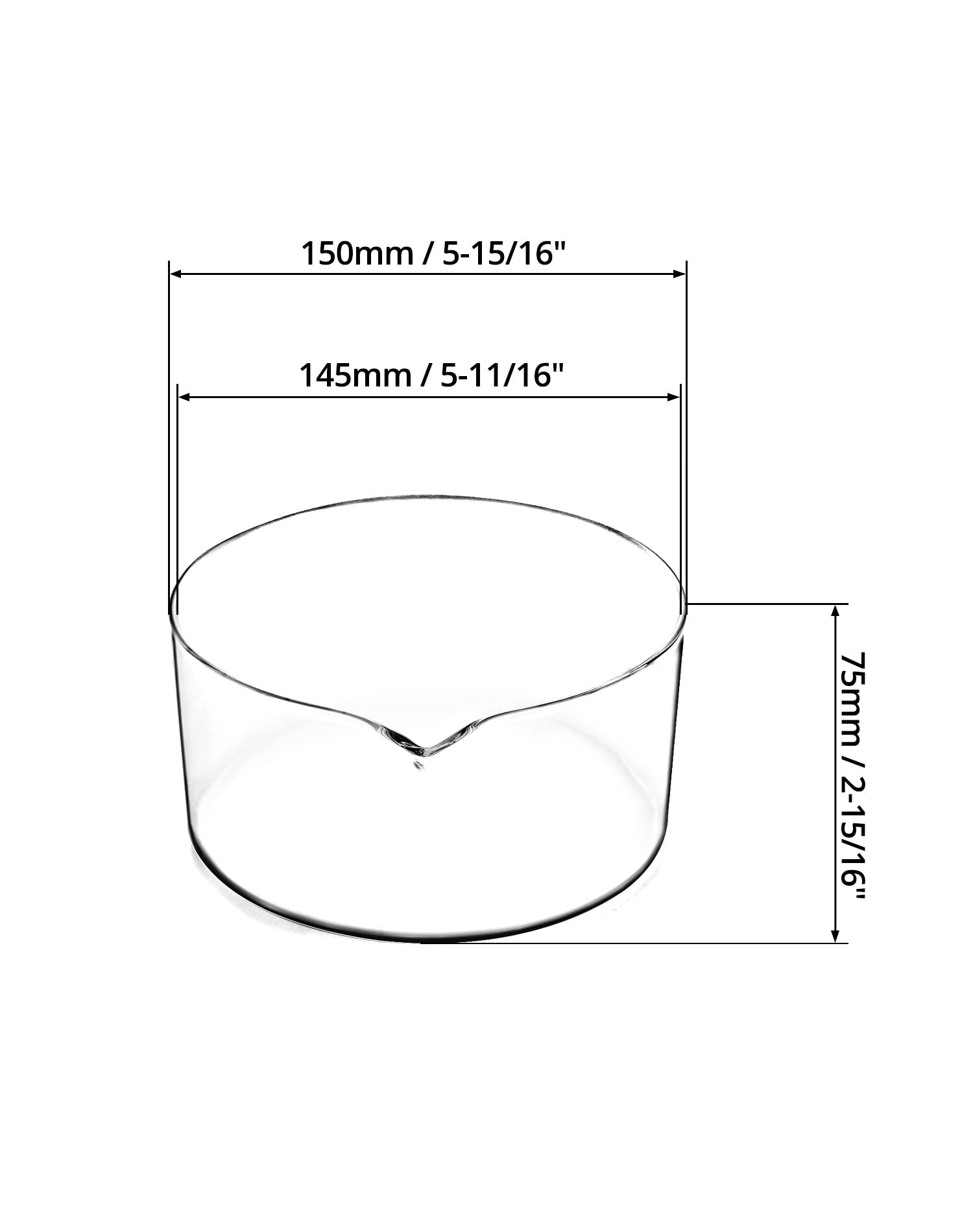 QWORK 1000ml Crystallizing Dishes, 2 Pack Heavy Duty Borosilicate 3.3 Glass Lab Dishes with Flat Bottom & Spout - Ideal for Chemistry Experiments, Science Classrooms, Kitchen Use & DIY Crafts