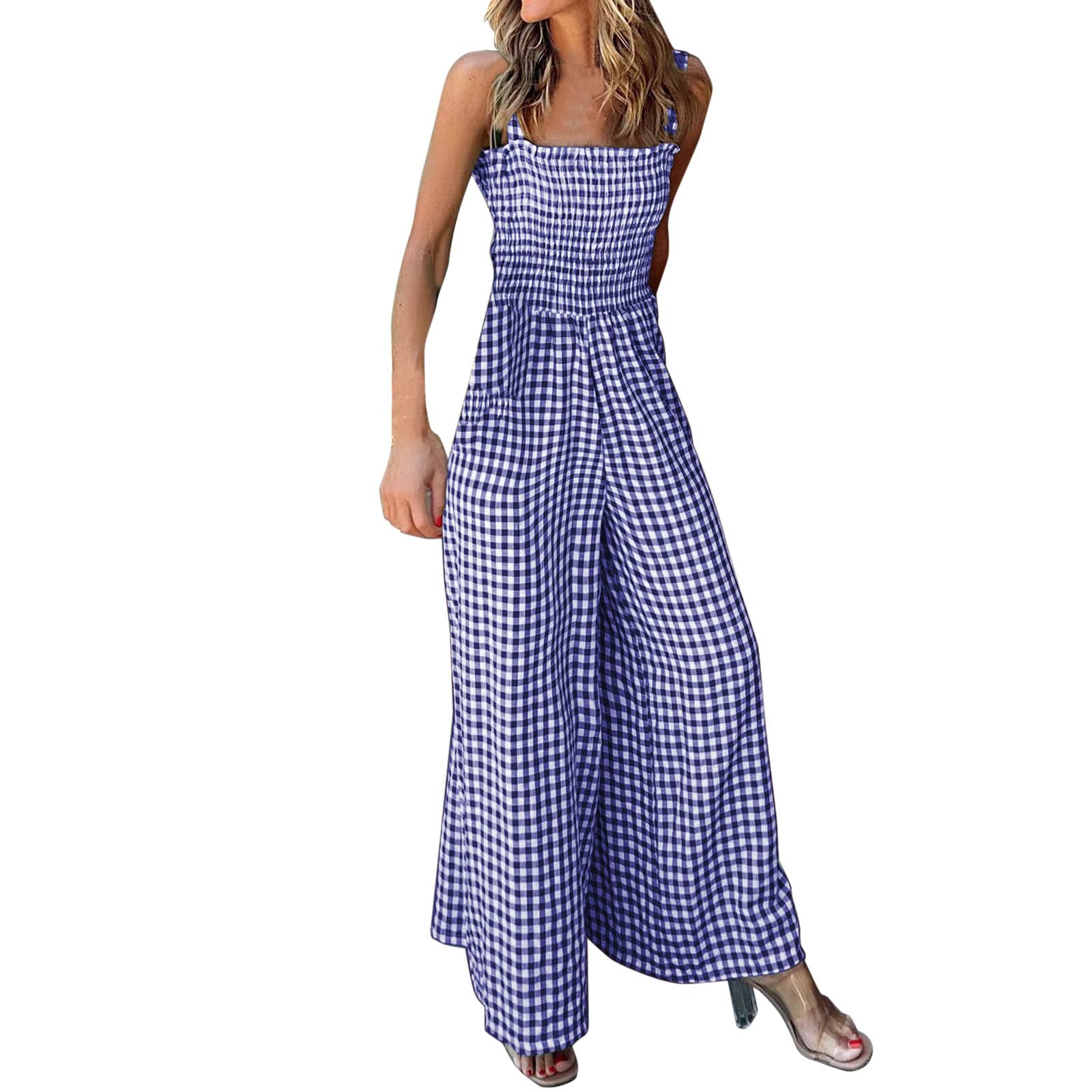 Women's Casual Plaid High Waisted Pants with Suspenders - Cotton Jumpsuit Overalls for Women | Comfortable & Stylish Outfit for Work, Travel & Everyday Wear
