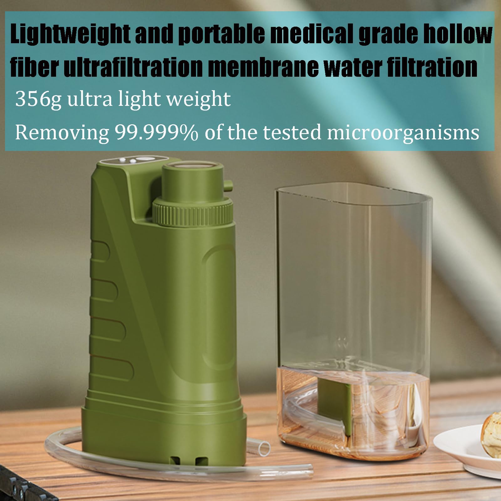 Portable Electric Water Filter Purifier - Survival & Camping Essential for Travel, Backpacking, Hiking, and Emergency Preparedness | Clean Drinking Water Anywhere