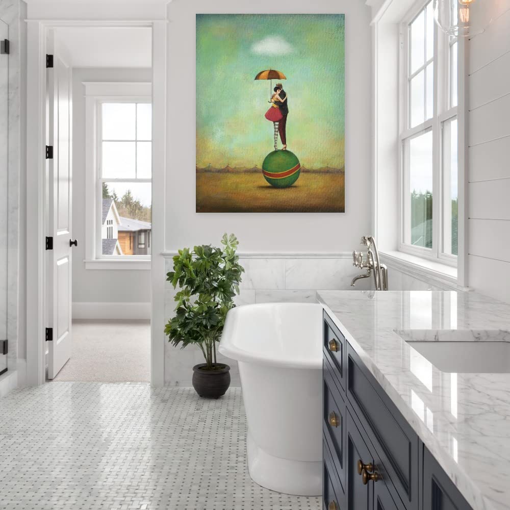 Circus Romance Fine Art Canvas Wall Decor by Artist Duy Huynh - 32x43 Inch Ready-to-Hang Painting for Living Room, Bedroom, Office & More - Perfect for Home Decor, Gifts & Art Lovers