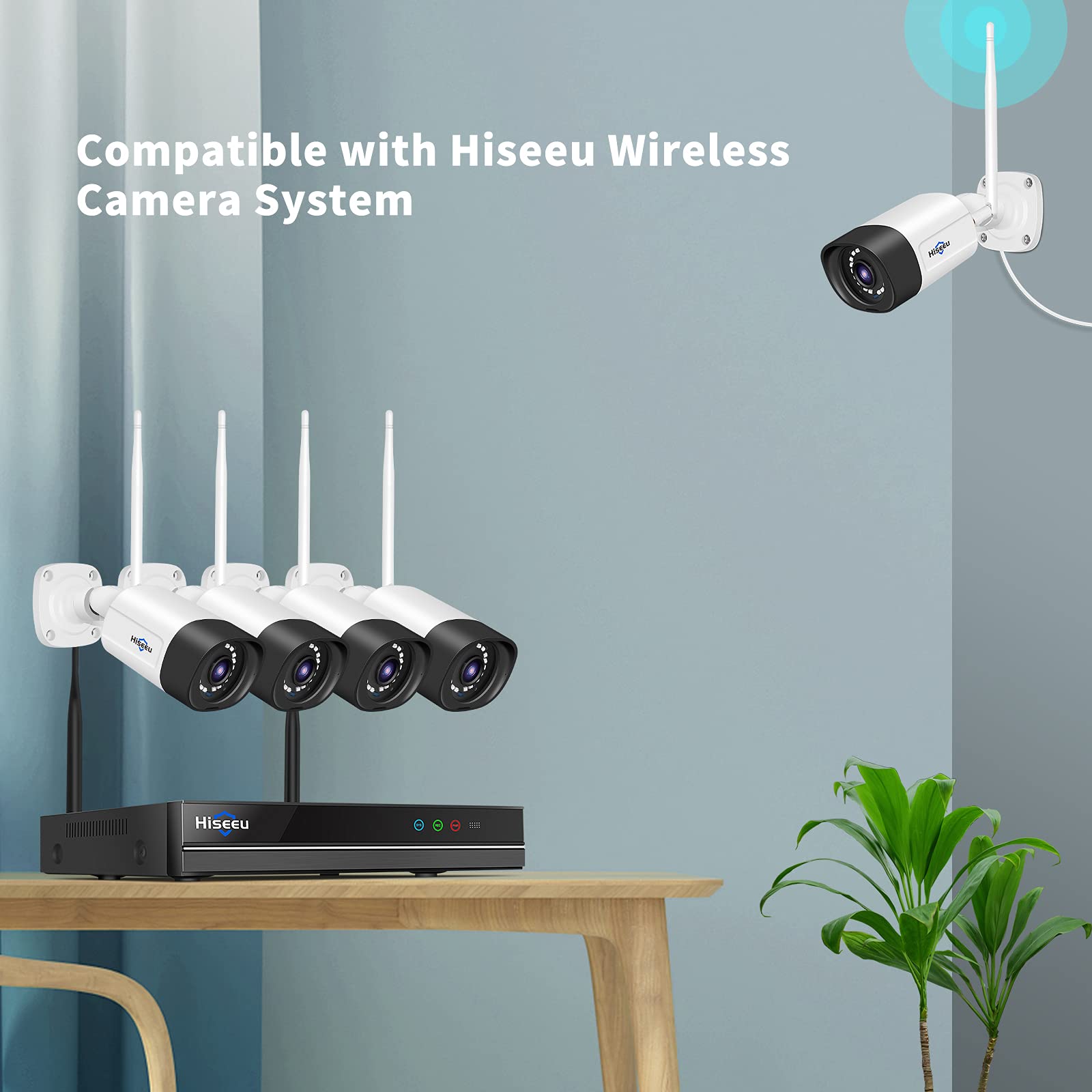 Hiseeu 5MP Outdoor Security Camera with 2-Way Audio, Waterproof WiFi IP Camera, Night Vision & Motion Detection, Remote Access for iOS/Android/PC - Ideal for Home Surveillance, Backyard Monitoring, and Business Security