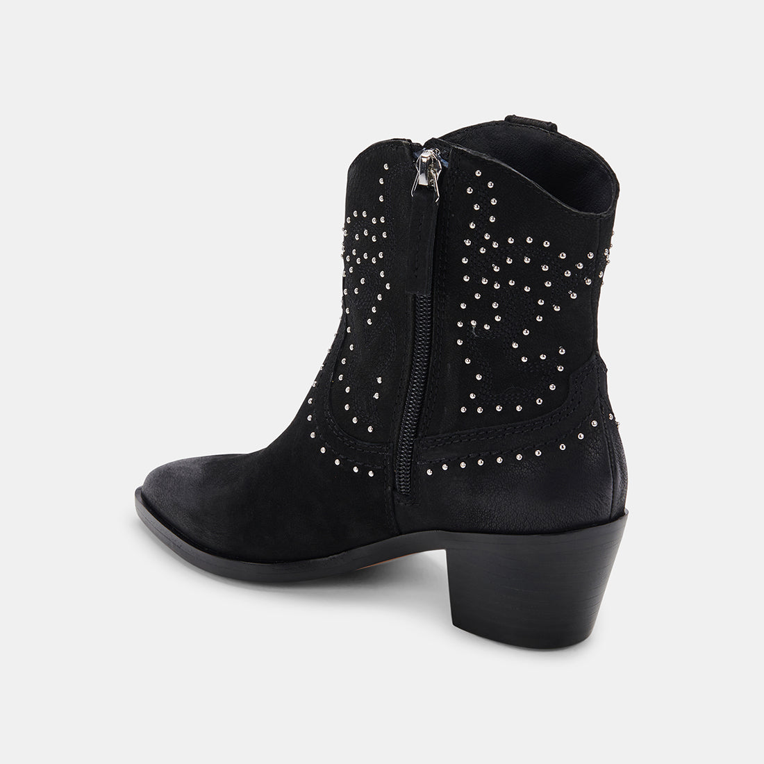 SOLOW STUD BOOTIES - Black Nubuck Leather Ankle Boots for Women | Comfortable & Stylish Shoes for Casual Outings, Work & Night Out