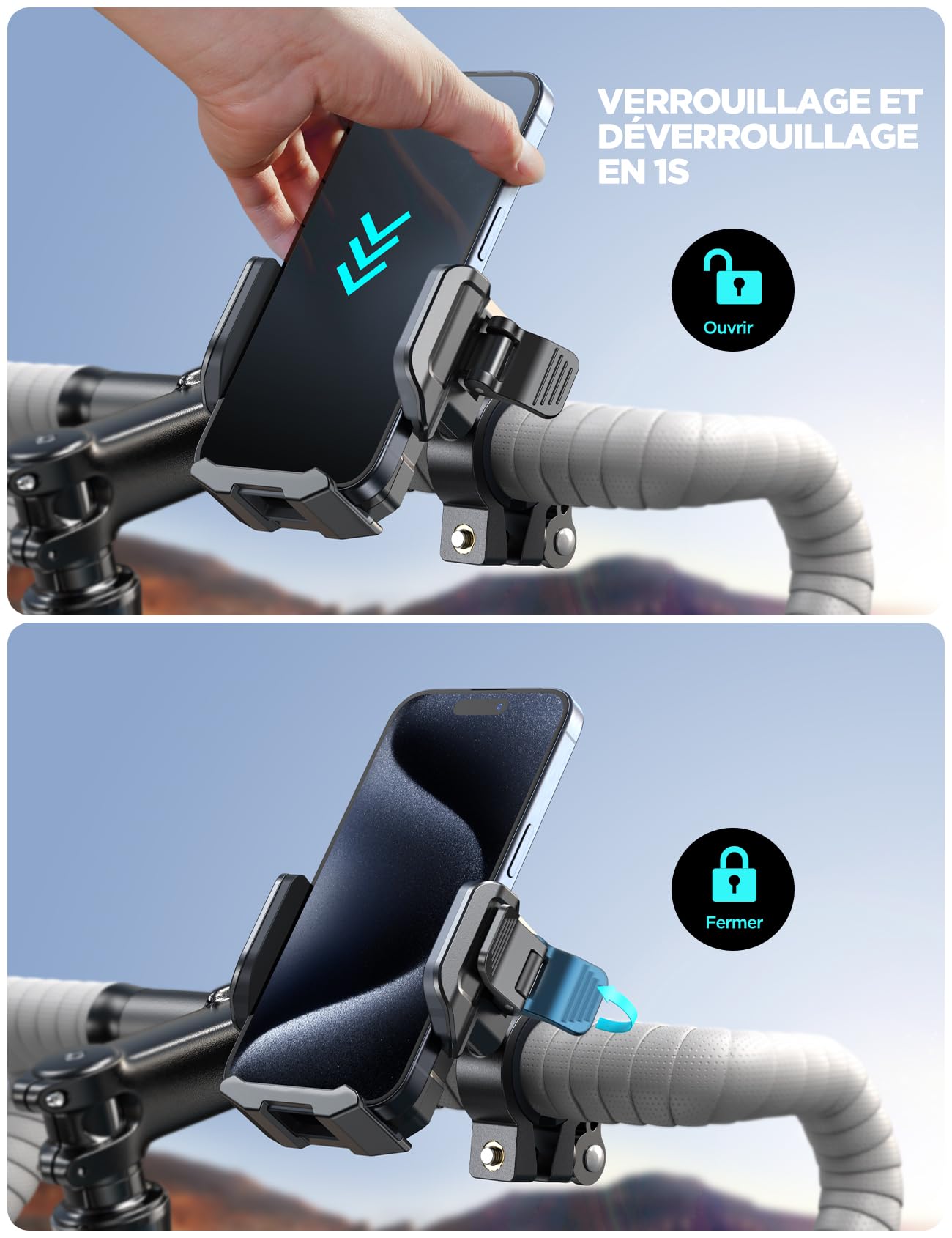 JOYROOM 2025 Bike Phone Holder - Universal Adjustable Bicycle Phone Mount for iPhone 16/15/14/13/12 Pro Max Plus, Samsung S24/S23, Smartphones 4.7