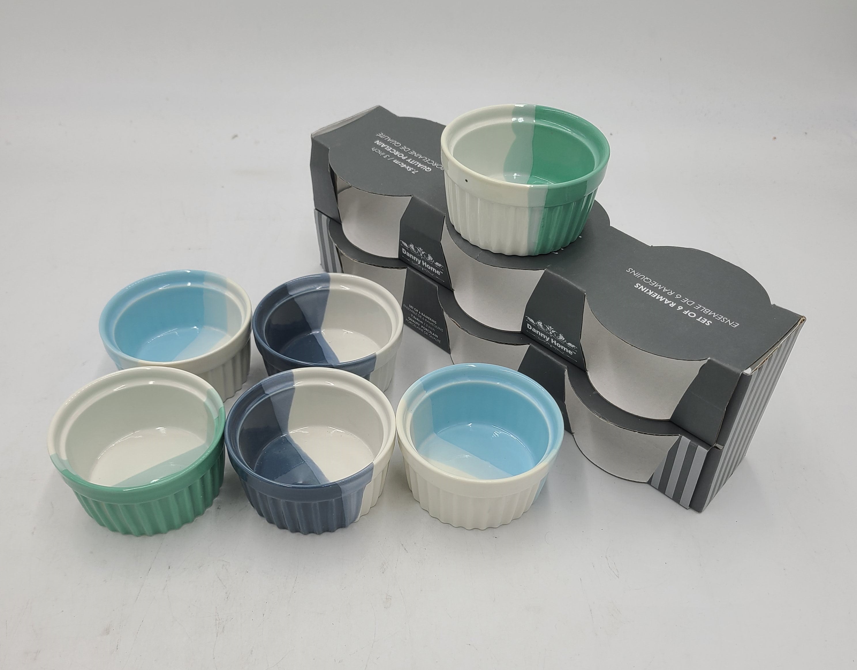 6-Piece Ceramic Ramekin Set - Oven Safe, Microwave & Dishwasher Friendly - Perfect for Baking, Soufflés, Crème Brûlée & Dessert Serving