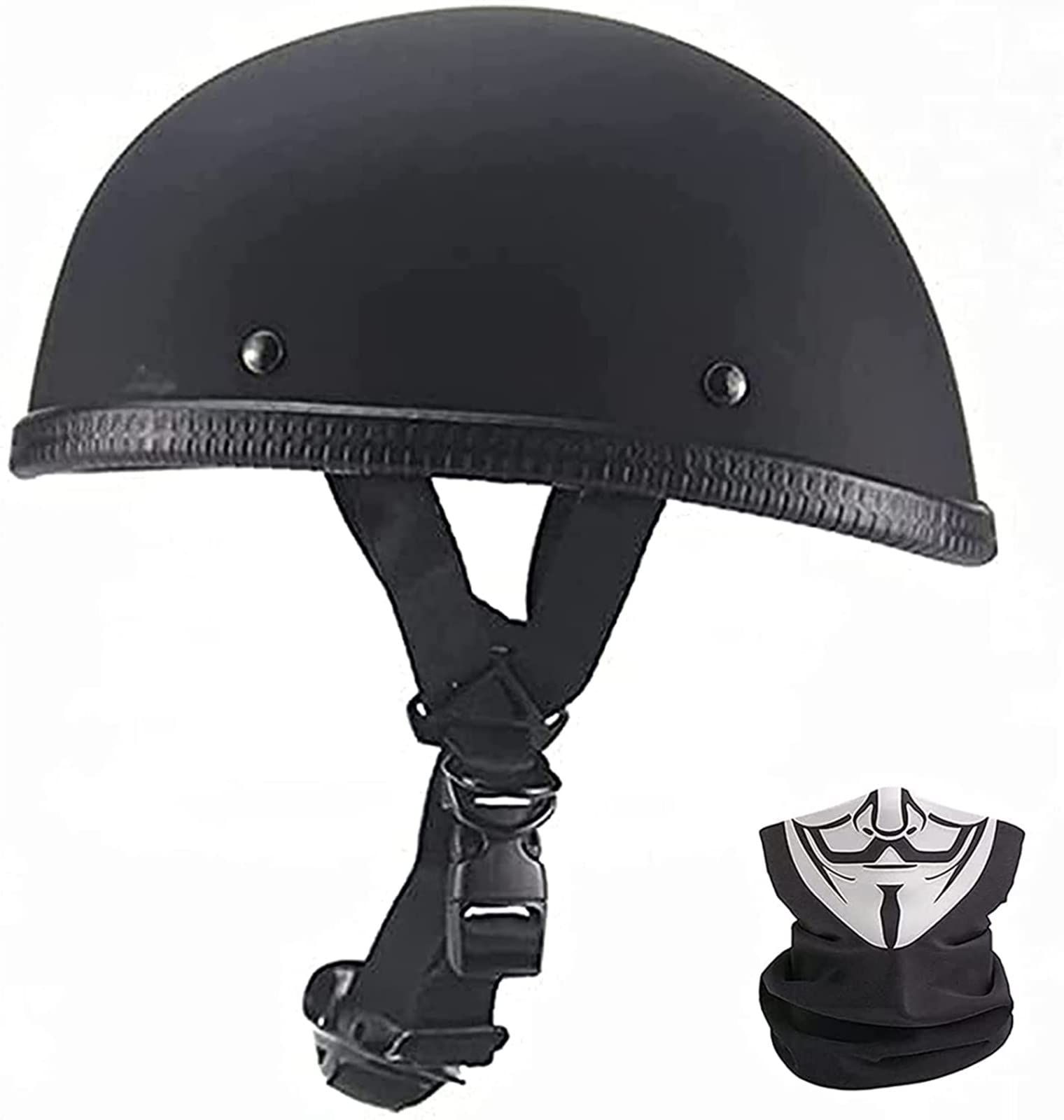 LETIAN DOT Approved Retro Motorcycle Half Helmet - Ultra-Thin Comfortable Beanie Skull Cap for Cruising - Novelty Small Helmet for Chopper & Vintage Bikes - Perfect for Urban Commuting & Weekend Rides