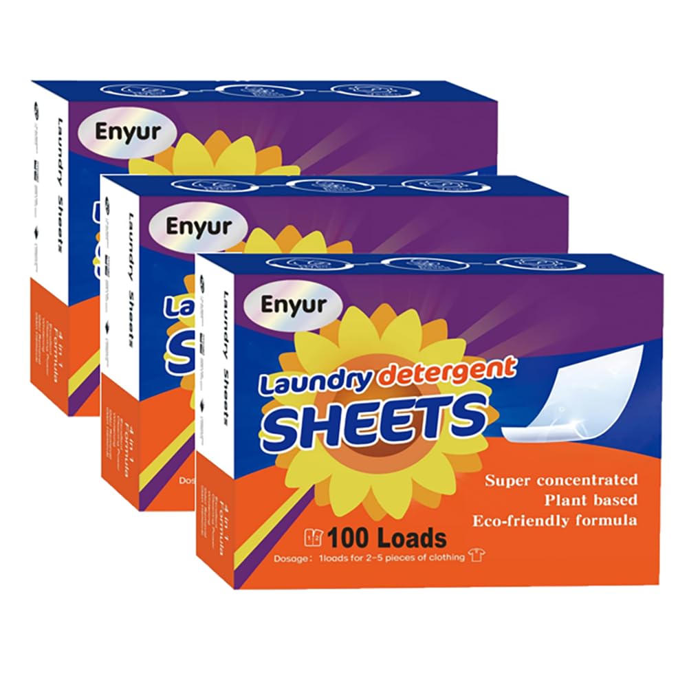 Eco-Friendly Laundry Detergent Sheets - Plant-Based Formula, Fresh Scent, 3-Pack Pods for Travel, Gym & Home Use